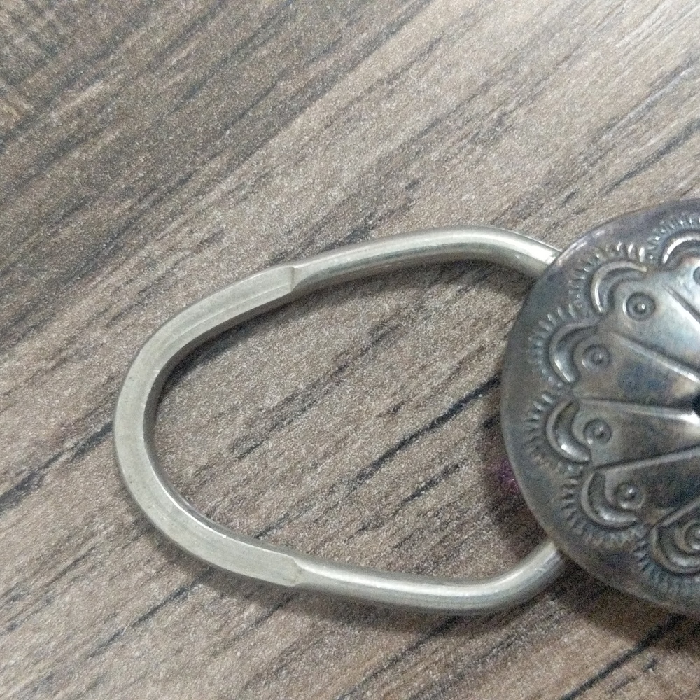 Native American Sterling Silver and Turquoise Keychain. - Picture 3 of 6